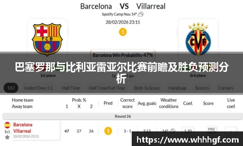 巴塞罗那与比利亚雷亚尔比赛前瞻及胜负预测分析